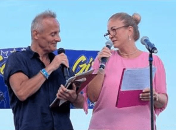 Joseph Brunetti with his co-host Dee Pellegrino